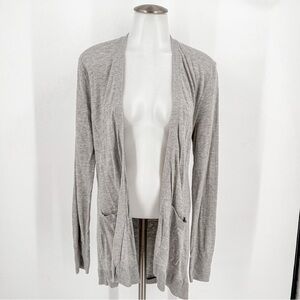Gray Trouvé cardigan with back cutouts